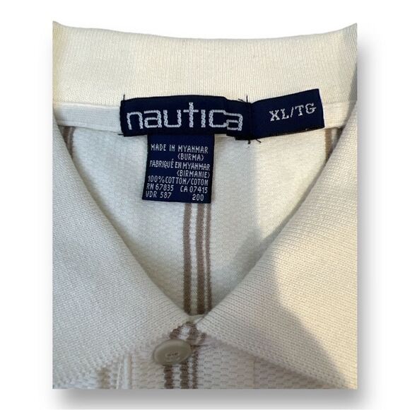 Nautica Vintage Striped Polo Top Size Extra Large - Picture 4 of 5